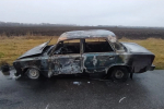 Легковой автомобиль сгорел дотла на одной из дорог Рязанской области